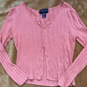 Womens Knit Button Up Top
